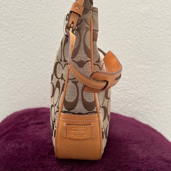 Coach Brown Monogram Shoulder Bag - Picture 4 of 12